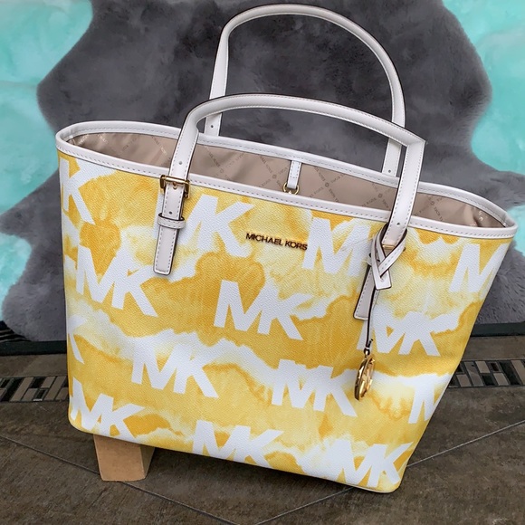 MICHAEL KORS MEDIUM SHIBORI PRINT LOGO TOTE BAG - Picture 15 of 16